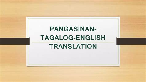 tagalog to pangasinan translation|English .